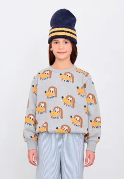 Tinycottons hanorac de bumbac pentru copii DOGS SWEATSHIRT culoarea gri, cu imprimeu, AW25-067 imagine