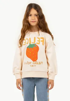 Tinycottons hanorac de bumbac pentru copii NELLA NATURA GRAPHIC SWEATSHIRT culoarea bej, cu imprimeu, SS25-100 imagine