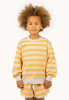 Tinycottons hanorac de bumbac pentru copii STRIPES SWEATSHIRT culoarea portocaliu, modelator, SS25-125 imagine