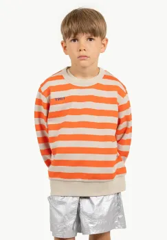 Tinycottons hanorac de bumbac pentru copii STRIPES SWEATSHIRT culoarea portocaliu, modelator, SS25-125 imagine