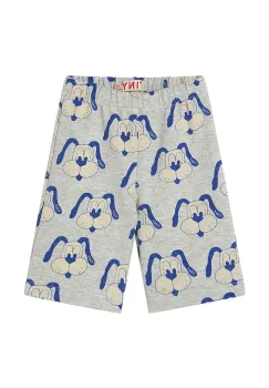 Tinycottons pantaloni bebe DOGS BABY PANT culoarea gri, cu imprimeu, SS25-468 imagine