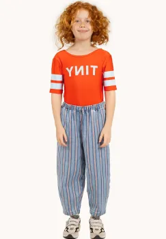 Tinycottons pantaloni de bumbac pentru copii STRIPES MULTICOLOR PANT modelator, SS25-238 imagine