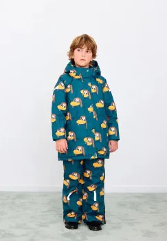 Tinycottons pantaloni de schi pentru copii DOGS SNOW PANT culoarea turcoaz, AW25-042 imagine