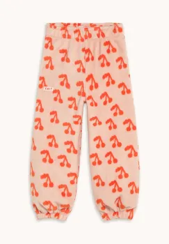 Tinycottons pantaloni de trening CHERRIES POLAR SWEATPANT culoarea portocaliu, cu imprimeu, AW25-569 imagine