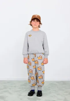 Tinycottons pantaloni de trening din bumbac pentru copii DOGS SWEATPANT culoarea gri, cu imprimeu, AW25-068 imagine
