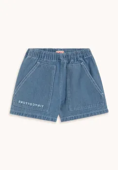 Tinycottons pantaloni scurti din bumbac pentru copii GRAPHIC DENIM SHORT neted, SS25-242 imagine