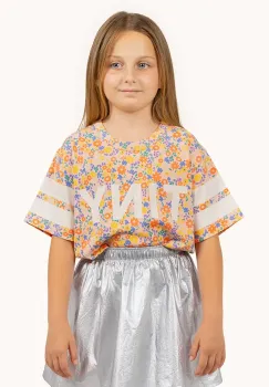 Tinycottons tricou de bumbac pentru copii GARDEN TEE culoarea portocaliu, SS25-018 imagine