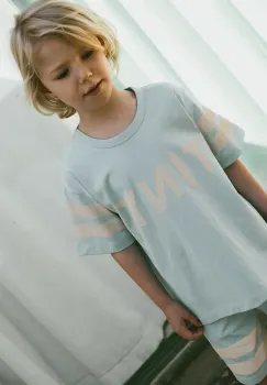 Tinycottons tricou de bumbac pentru copii STRIPES LOGO TEE cu imprimeu, SS25-137 imagine