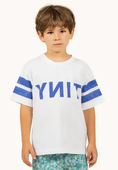 Tinycottons tricou de bumbac pentru copii STRIPES TINY TEE culoarea bej, cu imprimeu, SS25-145 imagine
