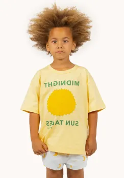 Tinycottons tricou de bumbac pentru copii SUN TALES GRAPHIC TEE culoarea galben, cu imprimeu, SS25-089 imagine