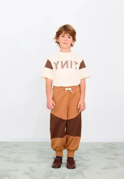 Tinycottons tricou de bumbac pentru copii TINY COLOR BLOCK TEE culoarea roz, cu imprimeu, AW25-264 imagine