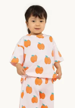 Tinycottons tricou din bumbac pentru bebelusi APPLES BABY TEE culoarea roz, modelator, SS25-038 imagine