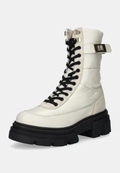 Tommy Hilfiger botine BIKER LEATHER MIX LACE-UP imagine