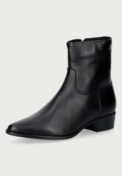Tommy Hilfiger botine pentru femei din piele LEATHER ANKLE BOOT W ZIP imagine