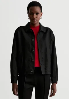 Tommy Hilfiger geaca tip camasa pentru femei cu amestec de in imagine