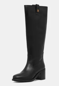 Tommy Hilfiger ghete de piele RIDING LTHR LONG BOOT BLOCK HEEL imagine