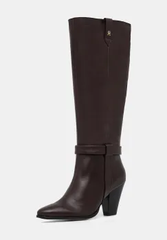 Tommy Hilfiger ghete de piele TH T-STRAP LTHR POINTY LONG BOOT imagine