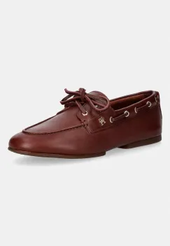 Tommy Hilfiger mocasini de dama din piele TH SLEEK LEATHER BOAT SHOE imagine