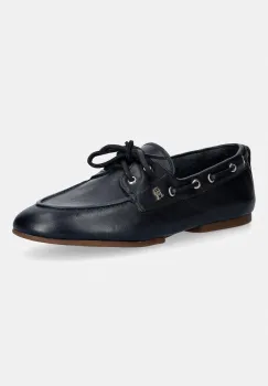 Tommy Hilfiger mocasini de dama din piele TH SLEEK LEATHER BOAT SHOE imagine