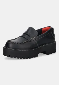 Tommy Hilfiger mocasini de piele ARCHIVE 01 LOAFER LEATHER culoarea negru, cu platforma, EN0EN03005 imagine