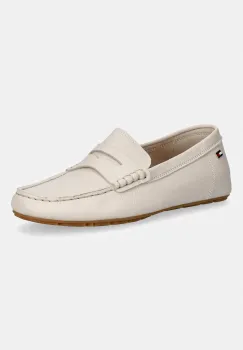 Tommy Hilfiger mocasini pentru femei din piele FLAG LEATHER DRIVER LOAFER imagine