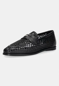 Tommy Hilfiger mocasini pentru femei, din piele TH COIN LTH LOAFER LASER CUT imagine
