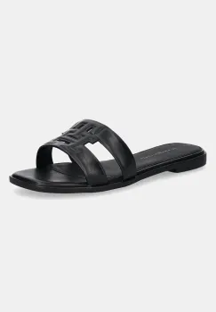 Tommy Hilfiger papuci cu toc plat de dama din piele TH LOGO STRAP MULE imagine