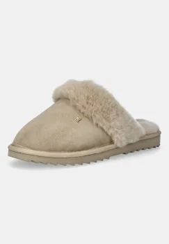Tommy Hilfiger papuci din piele TH SHEARLING HOUSE SHOE imagine