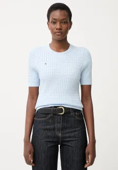 Tommy Hilfiger pulover cu maneca scurta pentru femei, din bumbac imagine