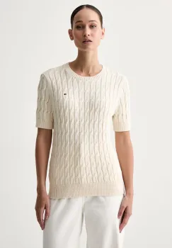 Tommy Hilfiger pulover cu maneca scurta pentru femei din bumbac imagine