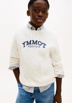 Tommy Hilfiger pulover de bumbac pentru copii imagine