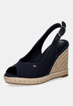 Tommy Hilfiger sandale cu pana FLAG HIGH WEDGE ESPAD SLINGBACK imagine