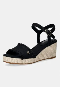 Tommy Hilfiger sandale wedges MID WOVEN WEDGE ESPAD FRINGE imagine
