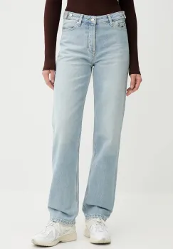 Tommy Jeans blugi din bumbac high waist, DW0DW22154 imagine