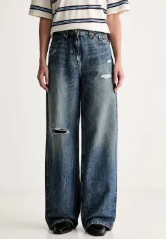 Tommy Jeans blugi wide leg pentru femei imagine