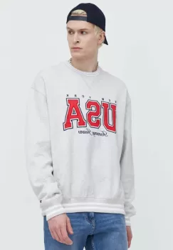 Tommy Jeans bluza Archive Games barbati, culoarea gri, modelator imagine