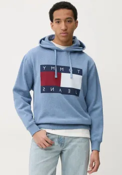 Tommy Jeans bluza barbati, cu gluga, cu imprimeu, DM0DM21174 imagine