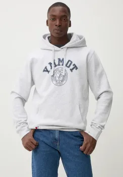 Tommy Jeans bluza barbati, culoarea gri, cu gluga, cu imprimeu, DM0DM19235 imagine