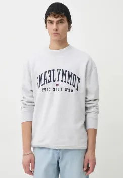Tommy Jeans bluza barbati, culoarea gri, cu imprimeu, DM0DM19757 imagine