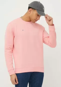 Tommy Jeans bluza barbati, culoarea roz, melanj imagine