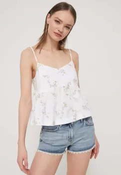 Tommy Jeans bluza din bumbac femei, culoarea alb, neted imagine