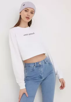 Tommy Jeans bluza femei, culoarea alb, cu imprimeu imagine