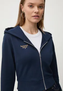 Tommy Jeans bluza femei, culoarea albastru marin, cu gluga, neted, DW0DW18769 imagine