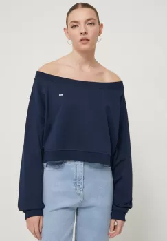 Tommy Jeans bluza femei, culoarea albastru marin, neted imagine