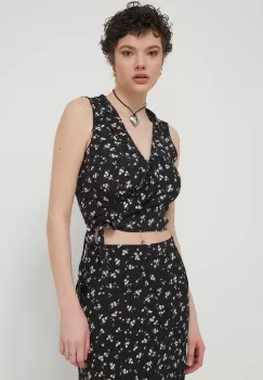 Tommy Jeans bluza femei, culoarea negru, cu model DW0DW17967 imagine