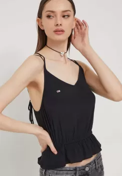 Tommy Jeans bluza femei, culoarea negru, neted imagine
