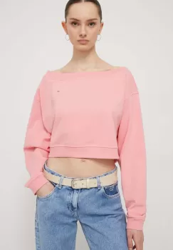 Tommy Jeans bluza femei, culoarea roz, neted imagine