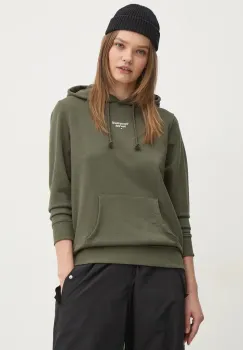 Tommy Jeans bluza femei, culoarea verde, cu gluga, neted, DW0DW19712 imagine