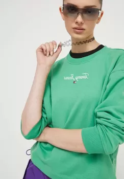Tommy Jeans bluza femei, culoarea verde, cu imprimeu imagine