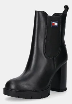 Tommy Jeans botine de piele TJW LEATHER HEEL BOOT imagine